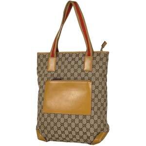 Gucci GG Print Tote Bag, Sherry Line Web Canvas, Beige/Brown, Women's